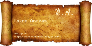Makra András névjegykártya